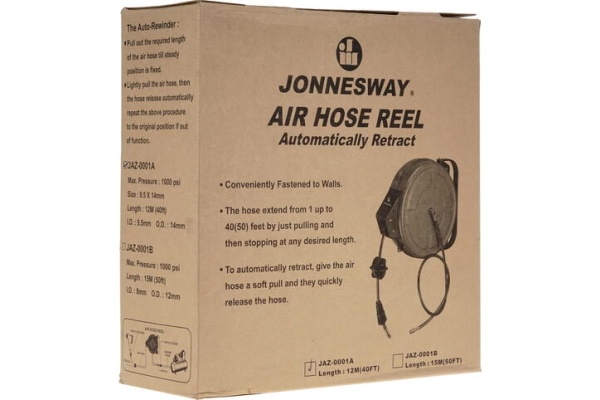 Пневматический шланг на автокатушке Jonnesway JAZ-0001A 12 м 49046