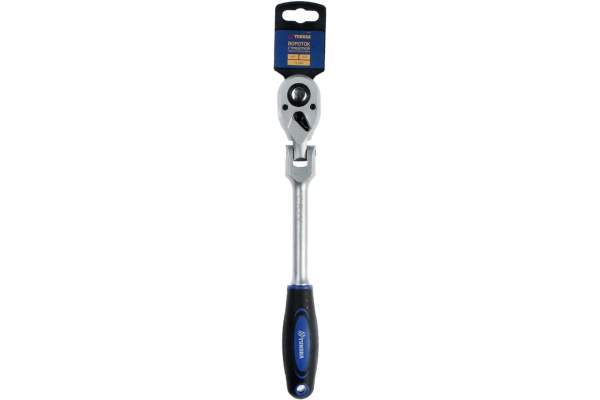 Вороток TUNDRA с трещоткой, квадрат 1/2", поворотная головка, 72 зуба, CrV 1799953