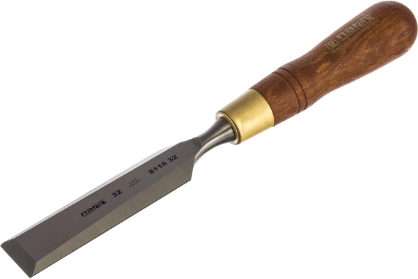 Набор из 4 плоских стамесок с ручкой NAREX WOOD LINE PLUS 8, 10, 16, 32 мм 863202