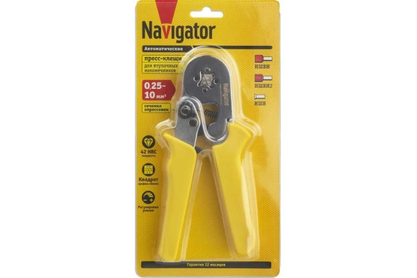 Пресс-клещи Navigator NHT-Pkv01-D-10 (для втулочных, 10 мм2) 80365