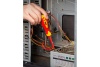 Диэлектрическая крестовая отвертка DELI dl514080 ph1x80мм сертификат vde до 1000в, магнитный наконечник, сталь cr-v, рукоять pp+tpr 110591