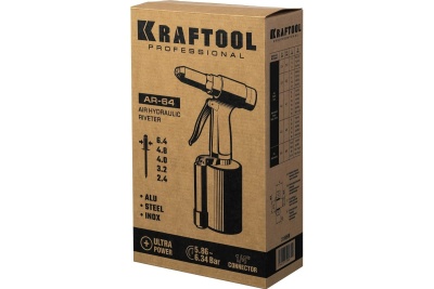 Пневматический заклепочник KRAFTOOL 2.4-6.4 мм, композитный корпус 31185_z02