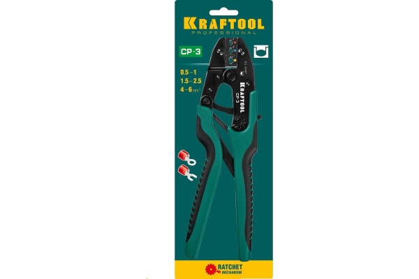 Пресс-клещи KRAFTOOL CP-3 0.5 - 6 мм2, для изолированных наконечников и соединительных муфт 45461-3