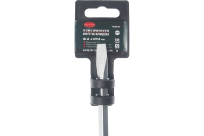 Шлицевая магнитная отвертка ROCKFORCE Profi S2 SL8.0х150мм на пластиковом держателе RF-70180150