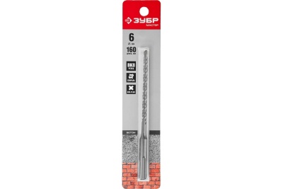 Бур по бетону ЗУБР 6x160 мм, SDS-Plus 29315-160-06