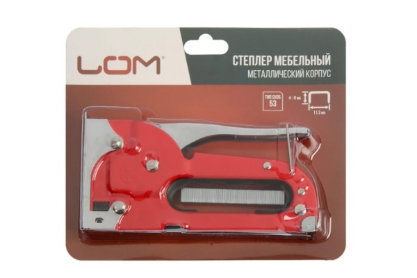 Мебельный степлер LOM металлический корпус, тип скоб 53, 4 - 8 мм 1300844