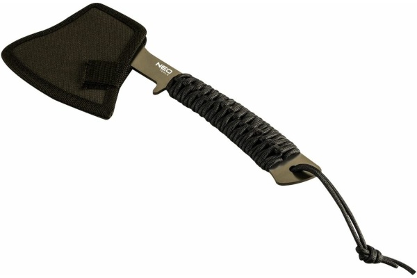 Кемпинговый цельнометаллический топор Tools NEO рукоятка из паракорда, чехол 63-118