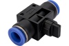 Прямой фитинг цанговый с краном 12 мм - 12 мм Pegas pneumatic 6007