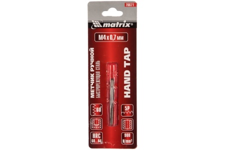 Ручной метчик М4x0,7 мм, Р6М5 MATRIX 76671