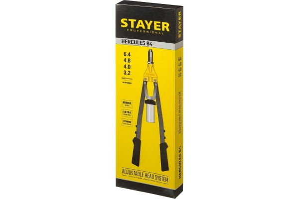 Усиленный двуручный заклепочник STAYER Professional Hercules-64 3.2 - 6.4 мм 3106_z01