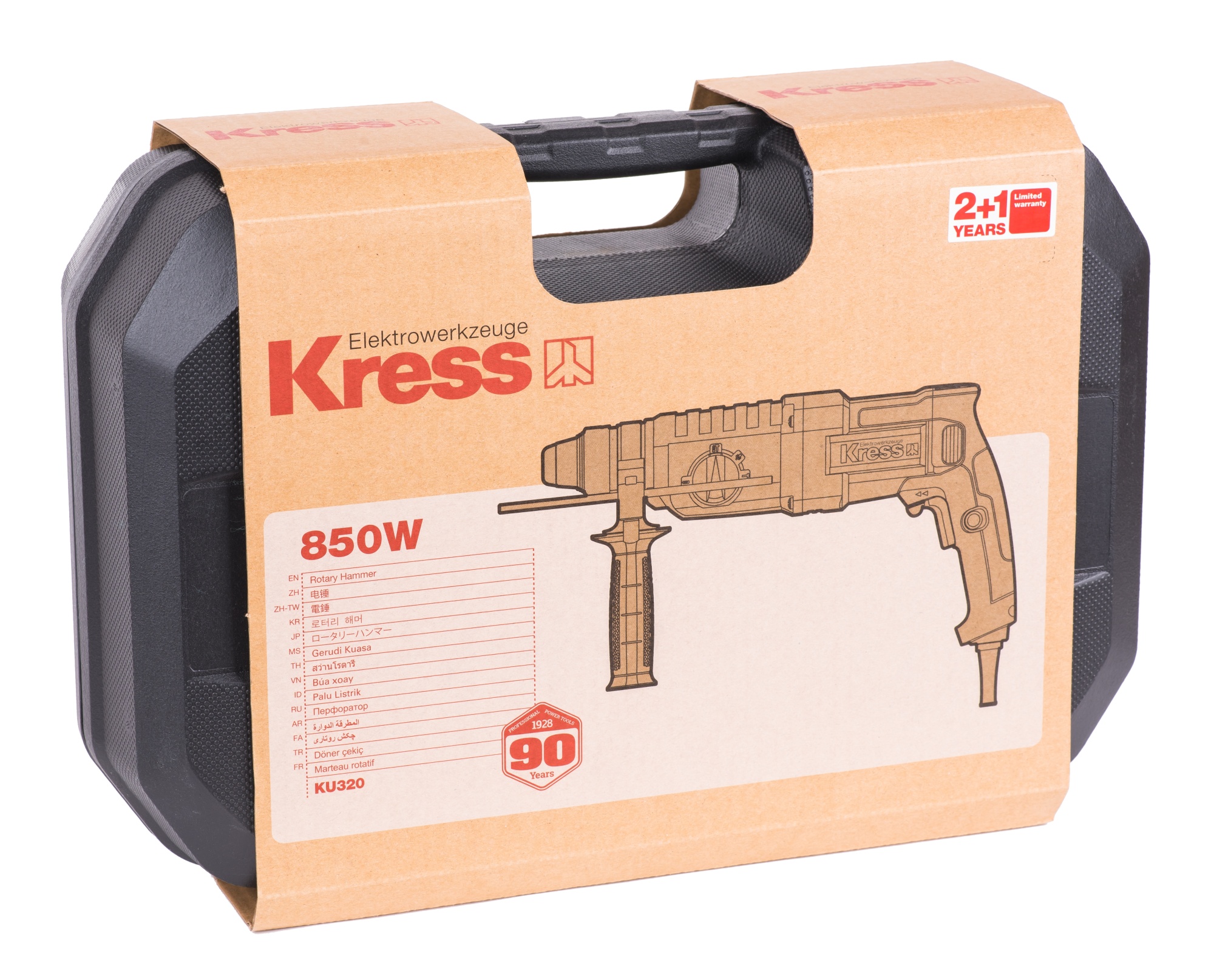 Перфоратор KRESS KU320, 850 Вт, 26 мм, кейс