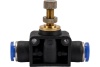 Фитинг цанговый с краником прямой 6 мм - 6 мм Pegas pneumatic 6008