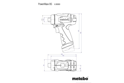 Аккумуляторный винтоверт Metabo PowerMaxx BS Basic + карманный фонарь TLA + 15 бит 600080930