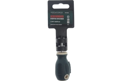 Крестовая магнитная отвертка ROCKFORCE Profi S2 PH1.0х30мм, на пластиковом держателе RF-70310030