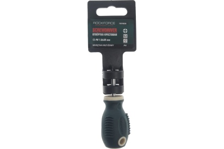 Крестовая магнитная отвертка ROCKFORCE Profi S2 PH1.0х30мм, на пластиковом держателе RF-70310030