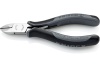 Бокорезы для электроники KNIPEX ESD с лезвиями из твёрдосплава, округлая головка, 135 мм, 2-комп антистатические ручки KN-7702135HESD