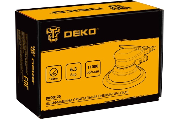 Орбитальная пневматическая шлифмашина DEKO DKOS125, 125 мм 063-4381