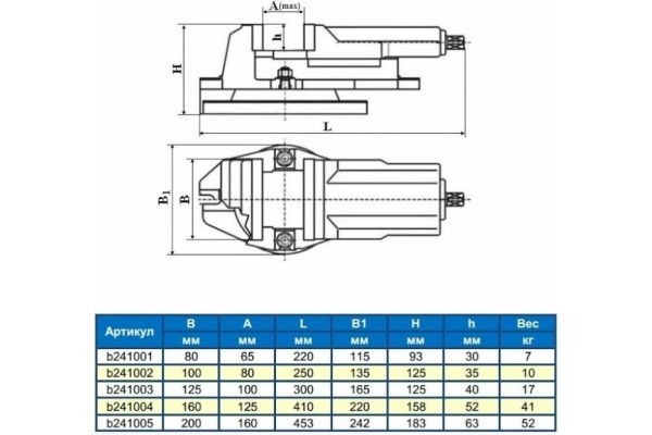 Станочные тиски 160мм GRIFF QH b241004