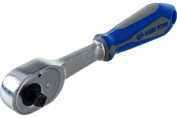 Трещотка KING TONY 1/4", 134 мм, 24 зубца, флажковая с кнопкой, фиксатор 2771-55G