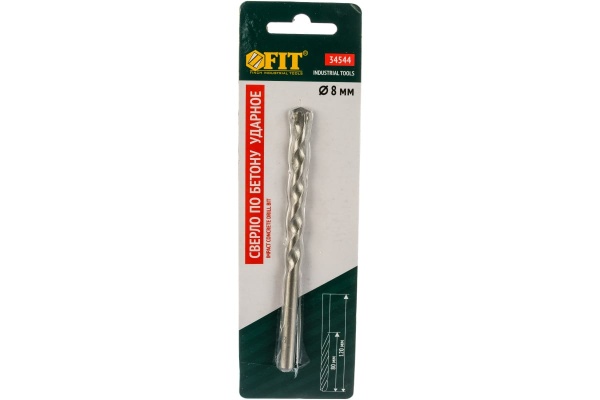 Сверло победитовое ударное по бетону (8х120 мм) FIT IT 34544