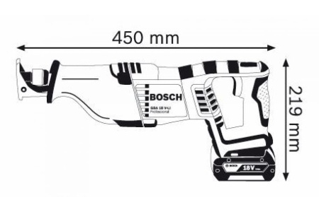 Аккумуляторная сабельная пила Bosch GSA 18 V-LI 0.601.64J.00A