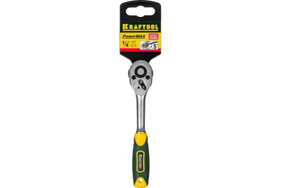 Трещотка для торцовых головок KRAFTOOL Expert Сr-V сталь, 72 зубца, 1/4" 27791-1/4_z02