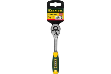 Трещотка для торцовых головок KRAFTOOL Expert Сr-V сталь, 72 зубца, 1/4" 27791-1/4_z02