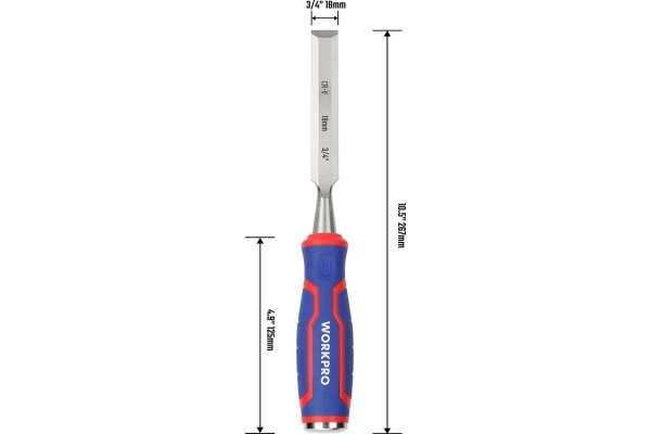 Стамеска-долото WORKPRO 18 мм, CR-V кованая сталь WP243008