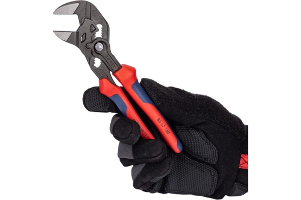 Переставные клещи-ключ Knipex 180 мм, 40 мм (1 1/2"), серые, 2К ручки, KN-8602180SB
