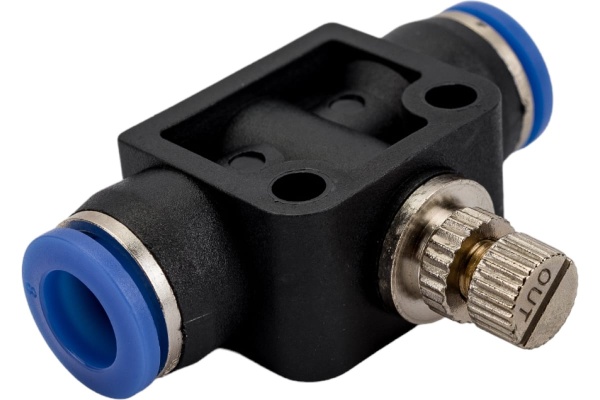 Фитинг цанговый с краником прямой 8 мм - 8 мм Pegas pneumatic 6009