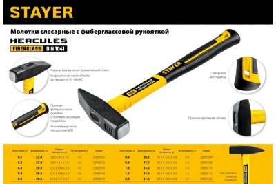 Слесарный молоток STAYER Hercules 1500 г 20050-15_z02