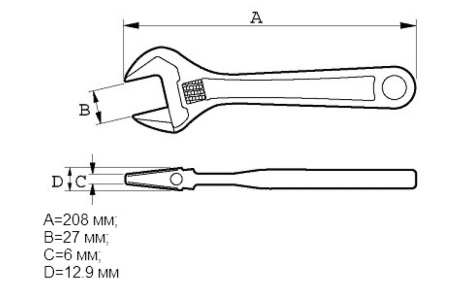 Разводной ключ Bahco 9071 PC