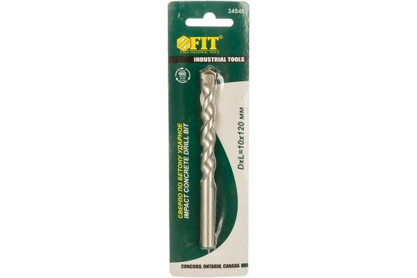 Сверло победитовое ударное по бетону (10х120 мм) FIT IT 34545