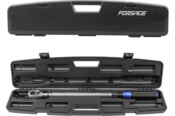 Динамометрический ключ щелчкового типа Forsage Premium с быстрой фиксацией, 40-220 Нм, 1/2", в пластиковом кейсе F-6474535