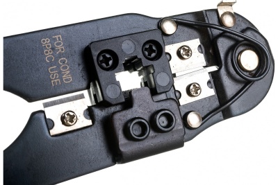 Кримпер ТУНДРА для обжима компьютерных клемм RJ-45 8P, горизонтальный обжим 4476070
