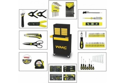 Инструментальная тележка WMC TOOLS с набором инструментов 257 предметов WMC-257