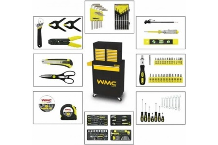 Инструментальная тележка WMC TOOLS с набором инструментов 257 предметов WMC-257