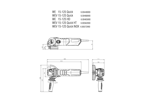 Угловая шлифмашина Metabo WEV 15-125 Quick HT 600562000