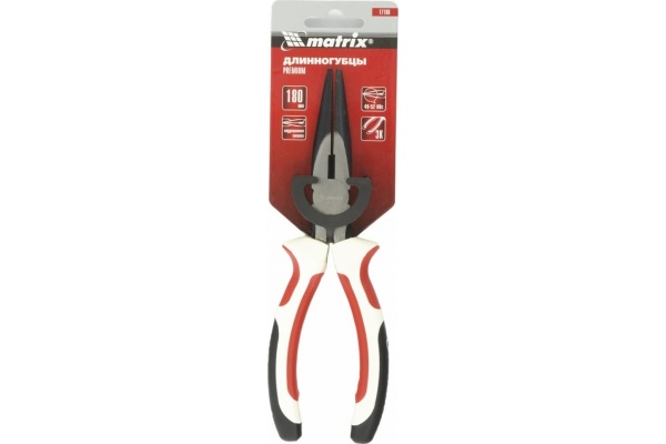 Прямые длинногубцы MATRIX Premium 180 мм 17186