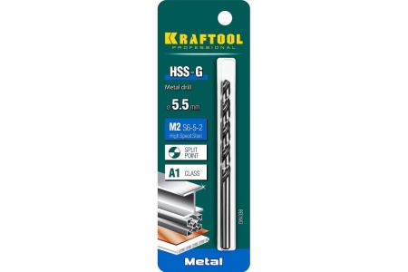 Сверло по металлу HSS-G сталь М2 (5.5х93 мм) Kraftool 29651-5.5