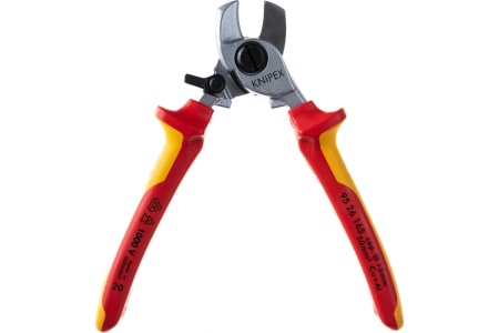 Кабелерез KNIPEX VDE, пружина, рез: кабель 15 мм, 50 мм, AWG 10, L-165 мм KN-9526165SB
