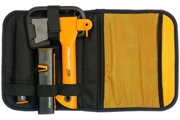 Промонабор из трех предметов Fiskars Х5 + нож общего назначения + точилка в сумке 1025441