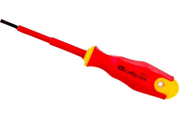 Диэлектрическая отвертка СИБРТЕХ SL3*75mm 12931