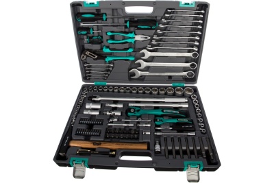 Набор инструмента 1/4", 1/2", CrV, S2, усиленный кейс, 119шт STELS 14112