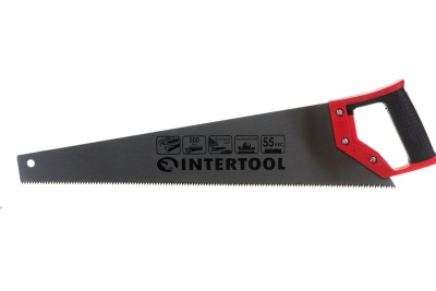 Ножовка по дереву INTERTOOL с каленым зубом 500 мм, 55 HRC HT-3103