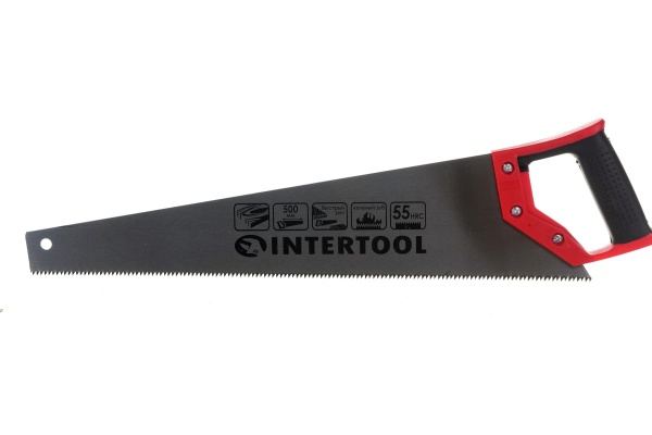 Ножовка по дереву INTERTOOL с каленым зубом 500 мм, 55 HRC HT-3103