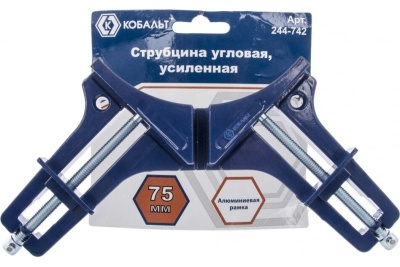 Угловая усиленная струбцина 75мм КОБАЛЬТ 244-742