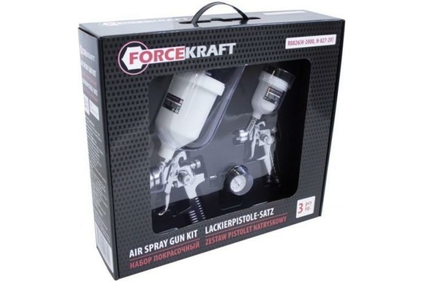 Набор краскораспылителей с регулятором давления FORCEKRAFT 3 предмета FK-R8826 50327