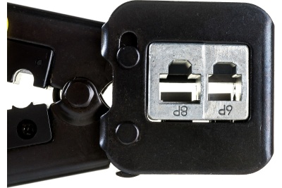 Обжимной инструмент для коннекторов LANMASTER EZ, 4P, 6P, 8P, с храповым механизмом, LAN-CRI-468R/EZ