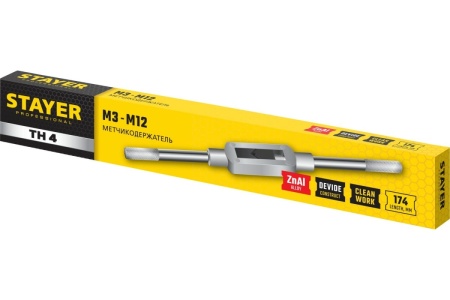 Метчикодержатель Stayer №4, М3-М12, 174мм, Professional 28035-4_z01